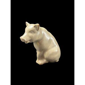 Vintage Ceramic Pig Piggy Bank 5" with Stopper Salt Glaze Takashi Japan Collect